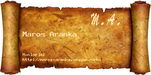 Maros Aranka névjegykártya