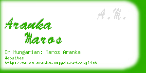 aranka maros business card